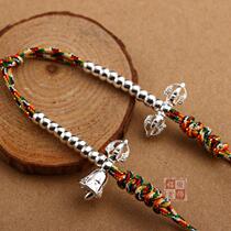 S925 pure silver diamond pestle gold steel bell star moon Bodhi DIY accessories ornament