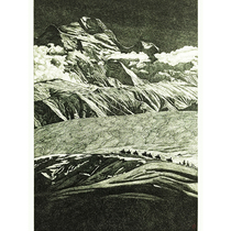 Zhu Yongping Into the Snow Mountain paper new pen drawing with a group photo (video to see the goods)