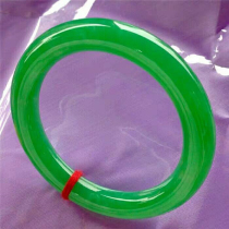 Myanmar old pit jade bracelet Ice seed full of green female section round bar Chaise Myanmar Jade emperor green jade bracelet accessories