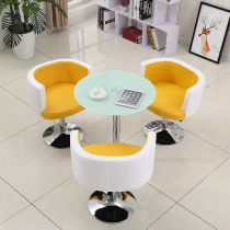 Minimalist Personality Creative Balcony Casual Sofa Lounge Area Table And Chairs Combined Beauty Hair reception Table Lift Swivel Chair