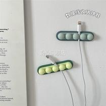 Stick Knock pea-shaped one-row hub desktop cable organizer charging cable holder snap-in type