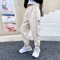 Girls pants spring and autumn 2021 new childrens foreign style fashion autumn wear in the big children Sports Net red casual pants