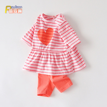 0-1-2-3 years old baby girl Summer Korean version of foreign fashion tide clothes dress summer cute suit 4