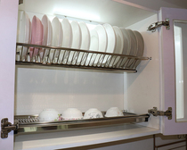304 Stainless Steel Cabinet Double Bowl Pan Drain rack kitchen hanging cupboard Dishes Basket Closet room Drip Rack Stiletto