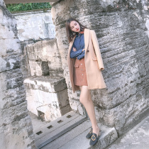 2021 new womens autumn and winter clothes anti-season Korean small man age reduction high-end woolen coat jacket medium-long