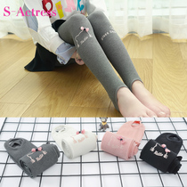 Childrens foot leggings thin spring and autumn vertical bar kitten girls baby dance pantyhose anti-hook silk leggings