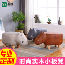 Living room Creative solid wood changing shoes Stool Cartoon Animals changing shoes stool Stool Bench river Horse changing shoes stool Domestic short stool