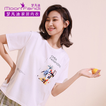 Dream Fandy New Round Collar Youthfulness 100 Hitch Loose Pure Cotton Korean Version Of The Undershirt Half-Amputee T-shirt 21BT308