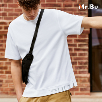 Mr Bu long suede cotton short sleeve T-shirt male spring summer loose base white t-shirt male tide GT01163