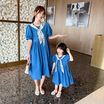 Grape Summer new pro-daughter dress casual Korean version cotton fabric skirt girl foreign air dress