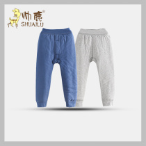 Shuai deer autumn and winter new childrens cotton clip warm pants soft Antarctic cotton pants baby flat waist cotton crotch pants