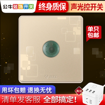 Bull switch sound and light control induction corridor led sound control light 86 type intelligent delay voice control switch panel 220V