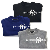 Tide 2021 Winter Childrens boys and girls Baby Baby Baby plus velvet thick round neck sweater composite Velvet