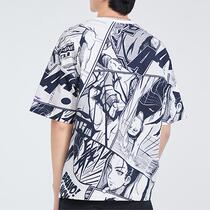 Li Ning 2021 summer men and women new Tide print cotton breathable sports short sleeve T-shirt AHSQ195