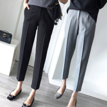 2022 Summer new black straight drum 90% suits casual workwear pants children loose bf high waist pituitary broadlegs