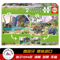 EDUCA Dinosaur World 2 sets 100 pieces cartoon anime Spain imported Children puzzle 15620