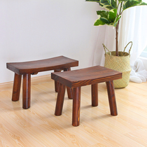 Small bench Household stool Wooden coffee table Low stool Wooden square stool Childrens pure solid wood shoe stool Living room small wood