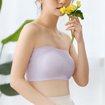 Untraced ice wire wire breast and shoulder strap anti-slip stealth of beautiful underwear woman to wear the breast wrapped in the bottom