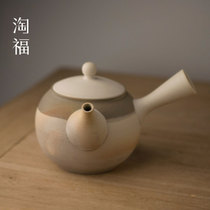 Japanese-style pure handmade ceramic side teapot home bubble teapot large capacity tea kettle single pot kung fu teapot tea set