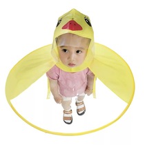 Douyin same childrens UFO raincoat Little Yellow Duck Kindergarten Cavan Baby UFO Umbrella Non-disposable poncho