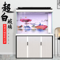 Sensen bottom filter fish tank 2021 new fish tank living room large ultra-white glass water-free Landing home