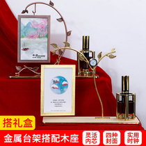Taiwan calendar 2021 creative simple office desktop simple personality iron calendar pen holder clock metal ins wind ornaments work business high-grade wooden base desk calendar can be customized LOGO