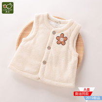 Rabbi childrens clothing 2021 autumn and winter clearance baby clothes baby horse clip boy vest womens coat three layers to keep warm