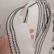 8 cm wide three layers of opaque encrypted pleated wavy black and white chiffon lace accessories half a meter price