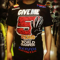 MOTO GP3 Mark Marquez 5 consecutive championship commemorative T-shirt fan shirt racing short-sleeved cotton plus size