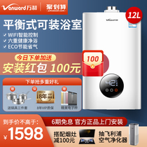 Wanhe 12 liters L balanced gas water heater household toilet natural gas liquefied gas gas constant temperature 310W