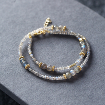 HeyJewel Gemstyle gray gem series Beaded Gemstone long bracelet elegant spot