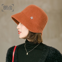 Hat female spring and autumn hair and short eaves bucket hat hat fashionable round face suitable for winter fisherman ·