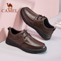 Camel leather shoes mens genuine leather brand autumn business soft bottom soft leather comfortable brown mens shoes 2022 new