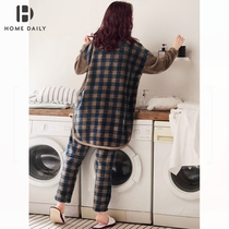 Sleepwear Womens Winter Coral Suede Thickened Warm Cover Head Plaid Flannel Velvet Gushed Home Suit Autumn Winter Extras