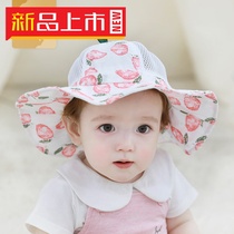  Baby hat Summer thin sunscreen sun visor Newborn male and female baby fisherman hat Mesh breathable large cap