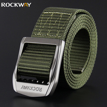 Iwutu zinc alloy belt men belt automatic smooth buckle nylon canvas thick pants belt outdoor tactics