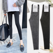 Pregnant woman small-footed jeans Sub-spring-autumn-style Garnapping Tidal Momo Toventral Underpants Fashion outside wearing long pants Autumn Fashion