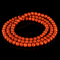 79 38 grams 8mm nine-mouthed pure persimmon red southern red agate ball necklace Buddha beads multi-Circle Bracelet