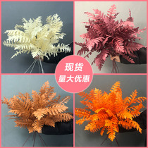 Wedding high branch leaf serrated locust leaves simulated flower leaves wedding hall ceiling decorative flower line flower