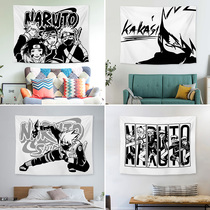 Cartoon anime Naruto hanging cloth background cloth black and white personality live room room dormitory wall decoration layout