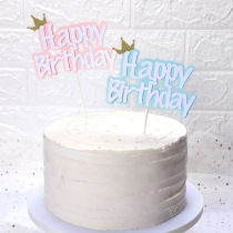 New multi-layer cake decoration plug-in creative crown English birthday baking party dessert table decoration plug-in