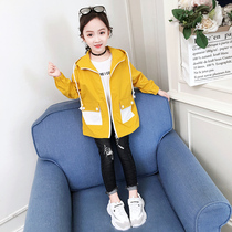 Girl autumn coat 2021 New Korean version of foreign style coat girl Autumn hooded baseball suit children jacket tide