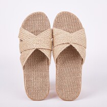 Men and Womens Home linen slippers indoor couples fashion fashion new cool drag silent wood floor heating room slippers