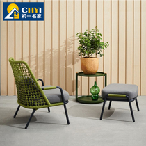 Outdoor sofa courtyard villa resort garden sub chair outdoor small apartment soft designer rope woven sofa chair