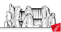 A residential waterfall rockery Construction cad drawing garden landscape node detailed cad drawing