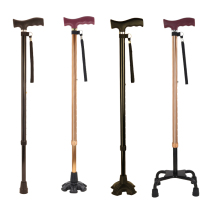 The old mans walking stick non-slip four-legged crutches