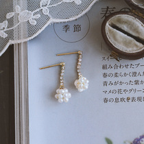 Silver Moto Home s925 Pure Silver Needle Earrings Han Temperament Net Red 2020 New Tide Retro Minimalist Pearl Earrings