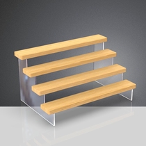 Solid Wood blind box storage display rack stepped desktop doll hand-held doll molly bubble Matt display cabinet