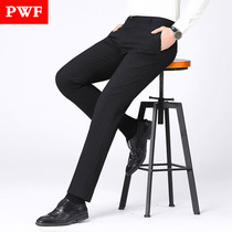 Spring New Western Pants Men Business Casual Straight Barrel Elastic Pants Men 100 hitch Junior suit Mens pants