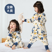 Baby sleeping baby baby baby summer anti-kick artifact thin four seasons general child leg-split sleeping bag